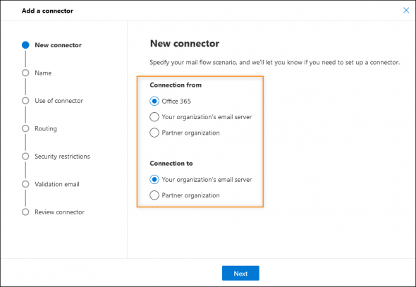 Creating a clone of the default hybrid outbound connector.