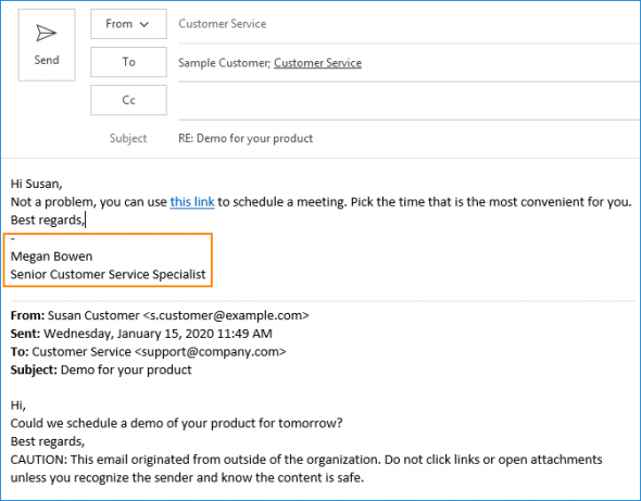 856 01 email sent from shared mailbox in Outlook