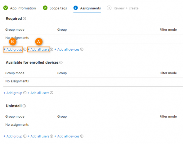 Defining the scope of users for whom you want to install the add-in.