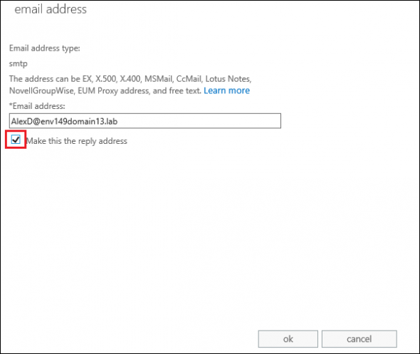 Changing the primary SMTP address.