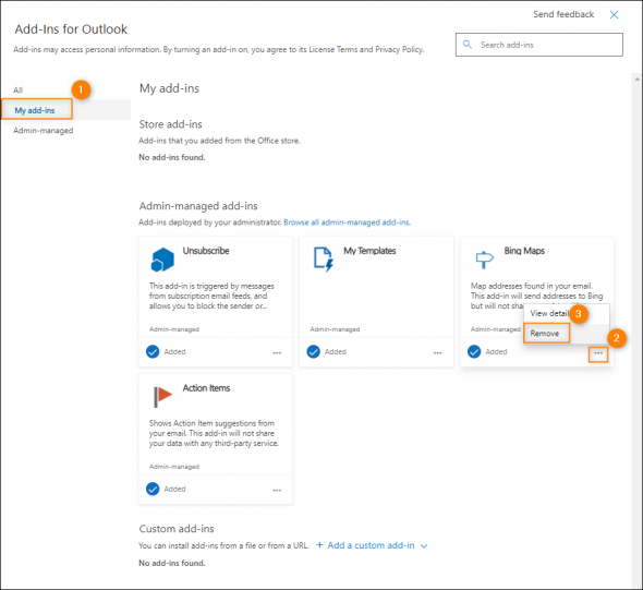 Disabling the add-in for an individual user.