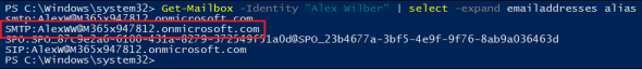 Identifying the primary SMTP address.