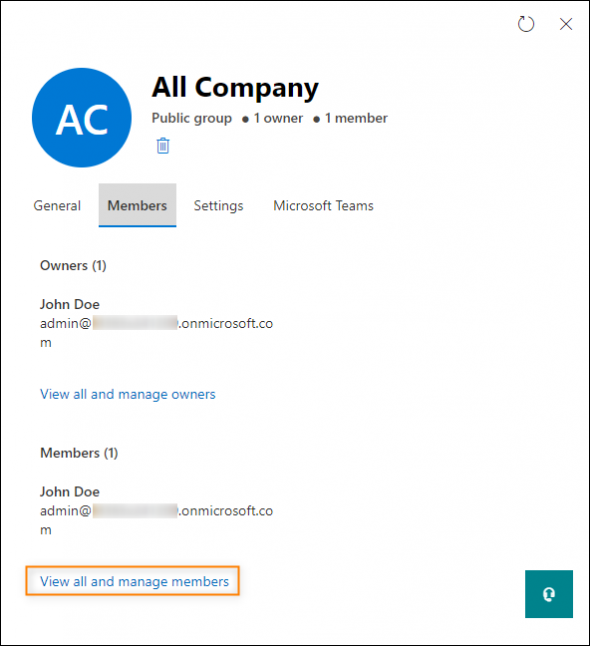 Adding resource mailboxes to the All Company group.