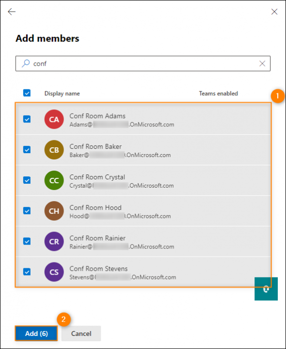 Adding resource mailboxes to the All Company group.