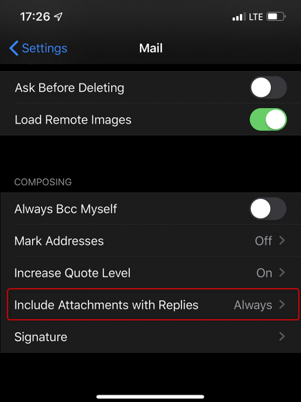 Preventing Apple Mail app from removing images on iOS 13.