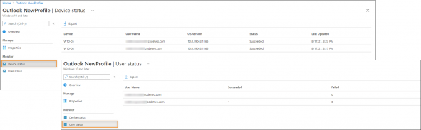 Detailed information on script execution for particular devices and users.