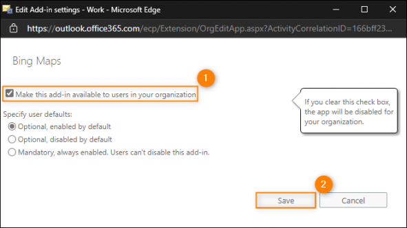 Disabling the add-in globally for all users in an organization.
