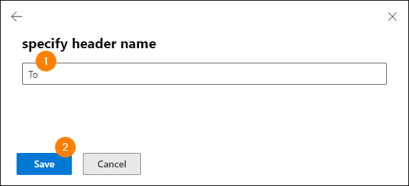 Entering the To header that indicates email recipients.