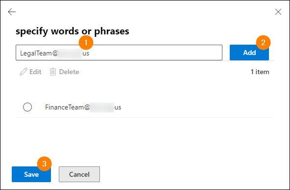 Adding the email addresses of the distribution lists to be excluded.