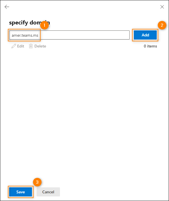 Adding the domain name to the exception.