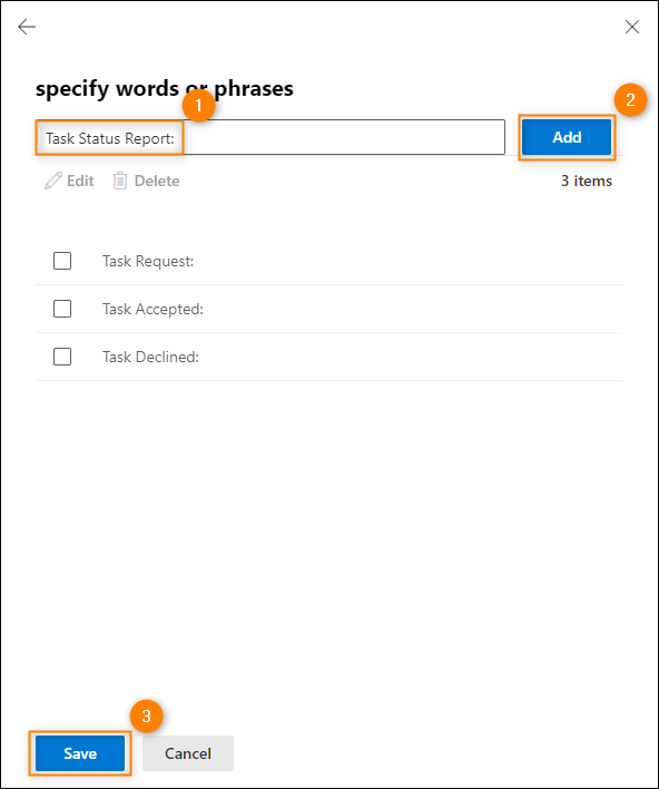 Adding the phrases characteristic of Outlook task messages.