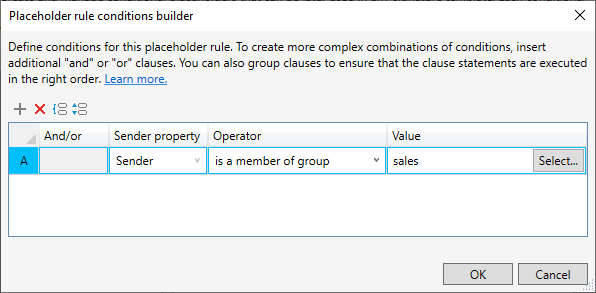 Editor - Rule builder example 1
