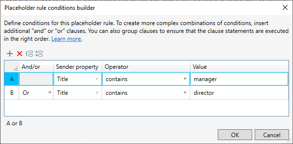 Editor - Rule builder example 2