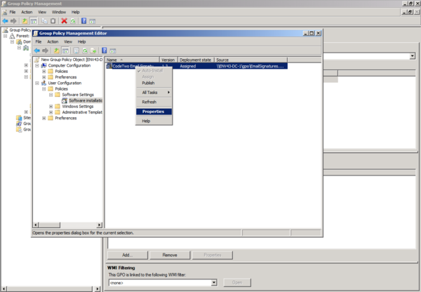 Email Signatures - package's properties.
