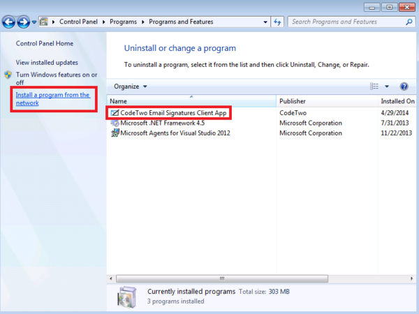 Email Signatures - choose package from the network.