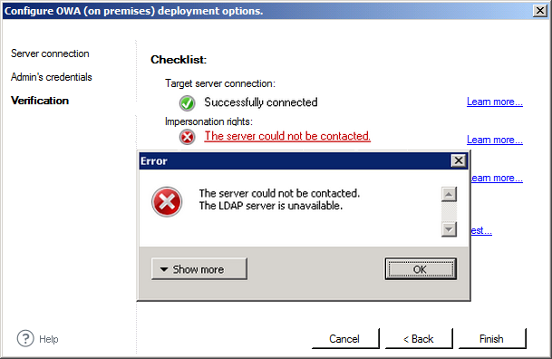 Email Signatures - impersonation error.