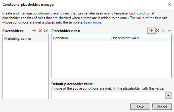 Creating a new placeholder rule.
