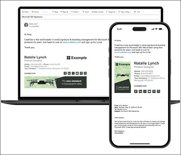 In this example, users will be able to select either a horizontal or vertical signature template.