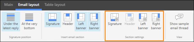 Section settings let you configure how the program should handle email sections in email conversations.