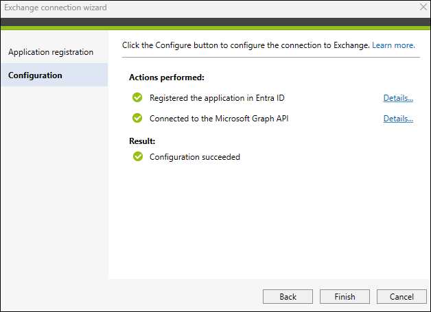 Verifying the connectivity to Microsoft 365 (Exchange Online).