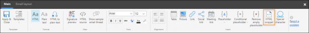 Inserting an HTML snippet.