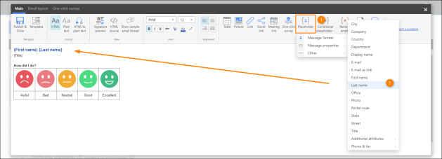 Adding sender's details to the template.