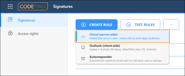 Adding a new cloud (server-side) signature rule.