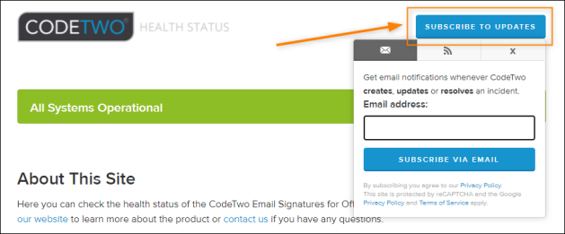 You can also subscribe to service health notifications on the status page.