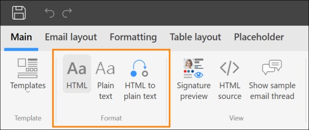 The signature format options.