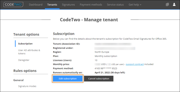 Licensing | CodeTwo Email Signatures for Office 365 User's manual