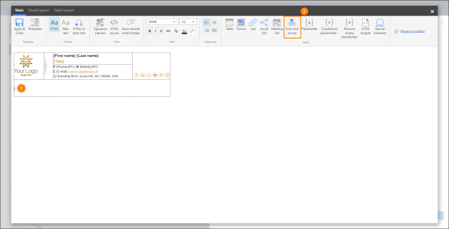 Adding a survey to an email signature.