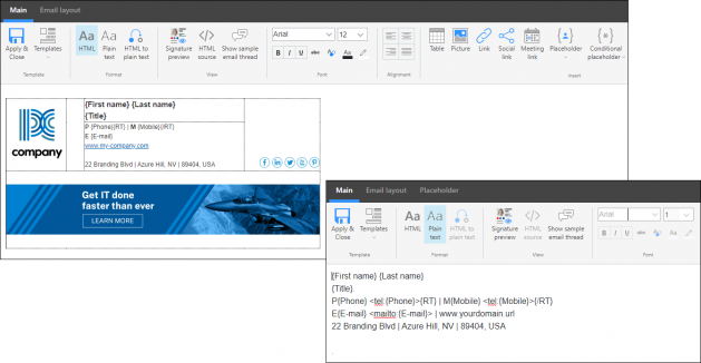 When you change the template format, some commands on the ribbon change as well.