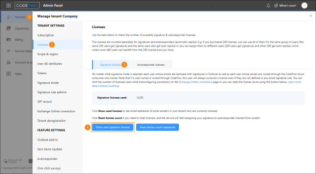 Accessing information on which users are assigned license.