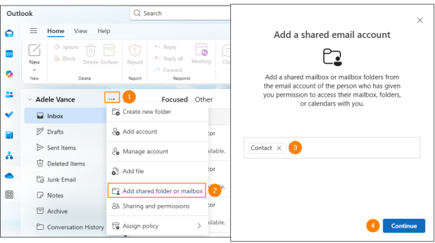 Adding a shared mailbox to the new Outlook for Windows and OWA.
