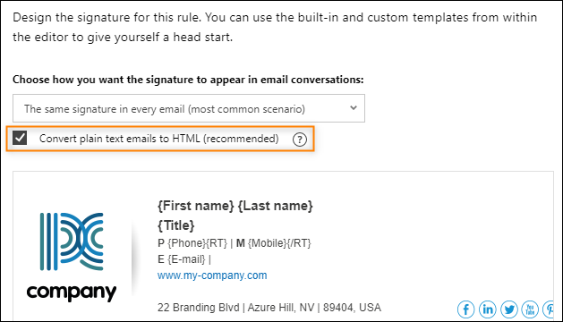 This checkbox lets you decide if the software should convert plain text emails to HTML.