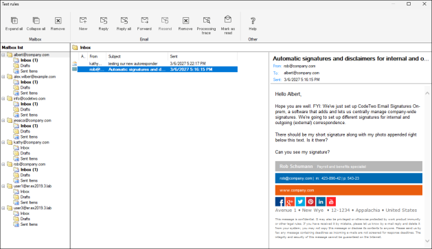 Preview of a chosen message.