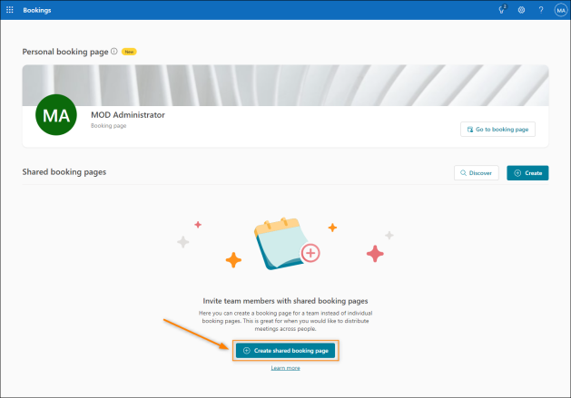 Adding a new booking page.