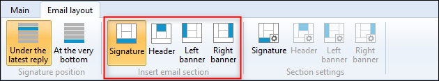 Editor Email layout - insert email sections