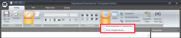 Email Signatures - Insert picture feature.