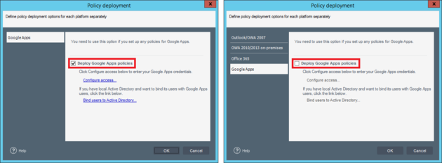 Email Signatures - Google Apps deployment window.