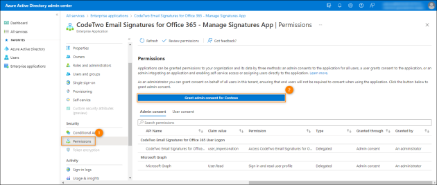 Launching the pop-up where you can grant admin consent on behalf of your organization.