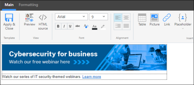 An example of content designed for the Marketing department.