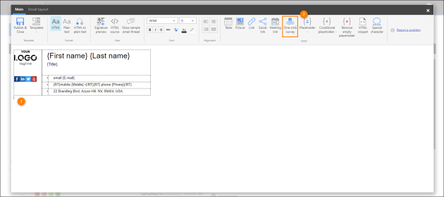 Adding a survey to an email signature.