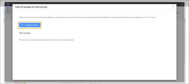 Creating a new survey.