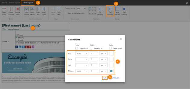 Adding a horizontal line between two table rows.