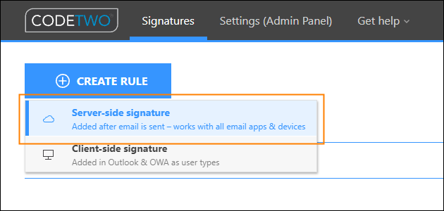 Adding a new server-side signature rule.