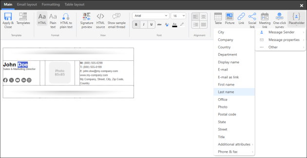 Replace default data with placeholders