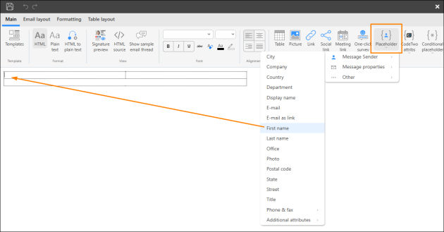 Inserting an Entra ID attribute into the specific place of the signature.
