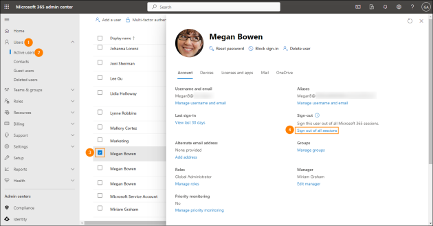Signing out the user from all sessions to facilitate the changes.