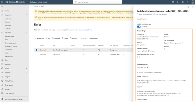 These settings relate to e.g. scope of users whose emails are routed through CodeTwo.